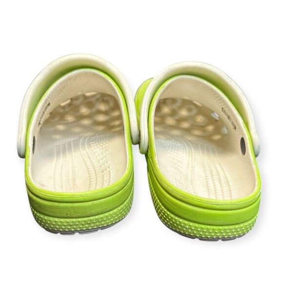 CROCS Classic Clogs Women’s Lime Green & White Size 6 - Picture 2 of 6